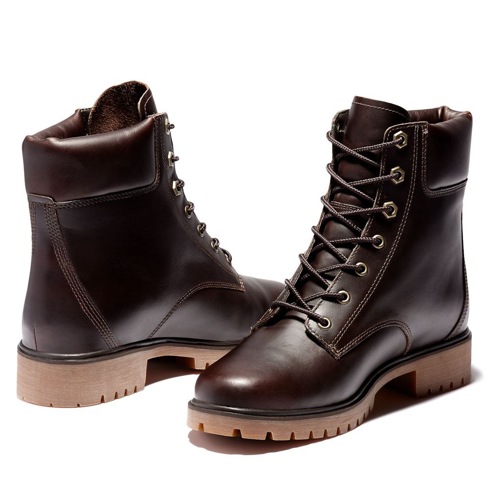 Botas 6-Inch Timberland Argentina Mujer - 6-Inch Jayne Waterproof Cuero - Marrones Oscuro - FZAVNE-0